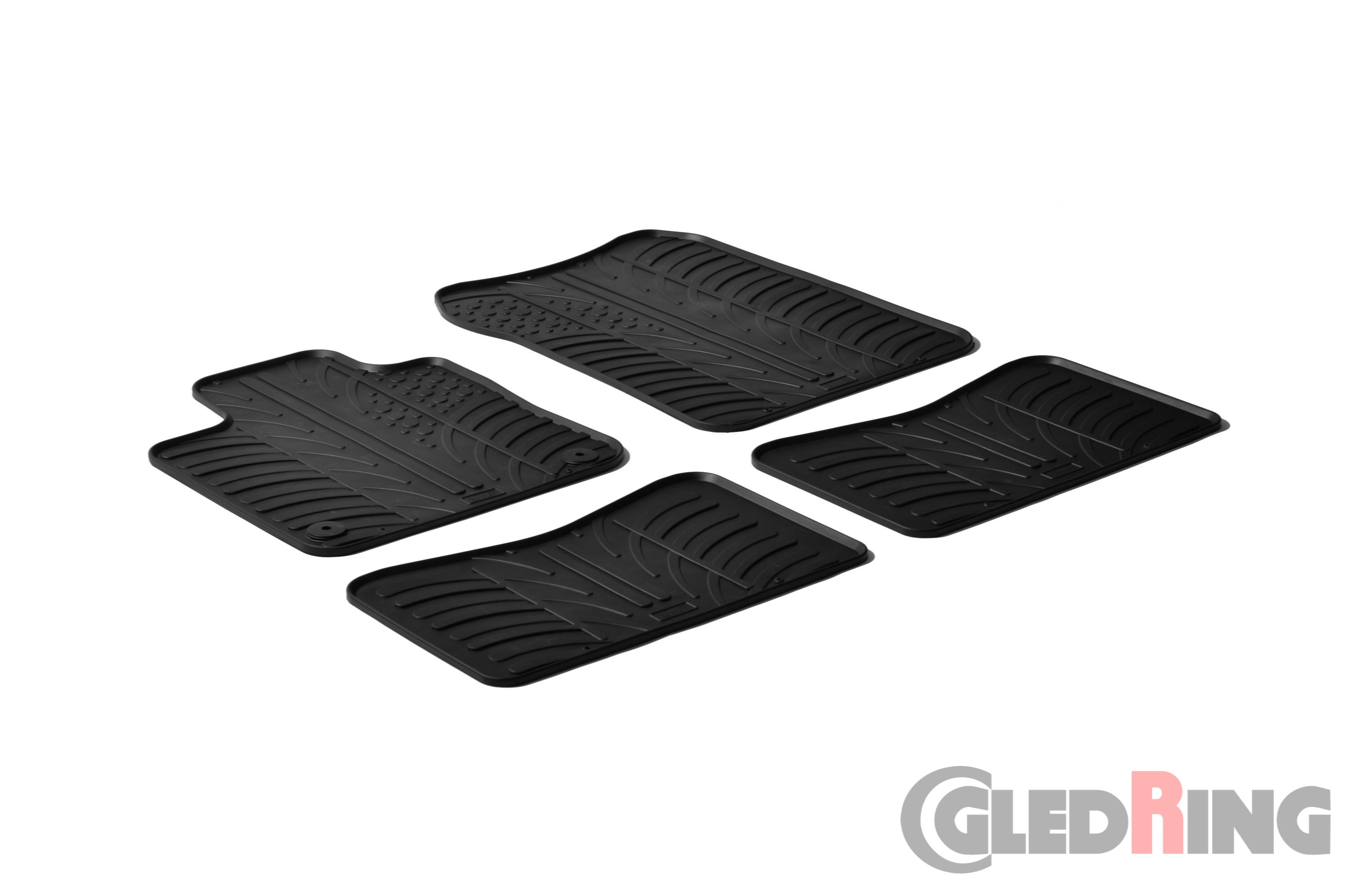 Original Gledring Passform Fußmatten Gummimatten 4 Tlg.+Fixing - RENAULT Twingo II. 2007 -2014